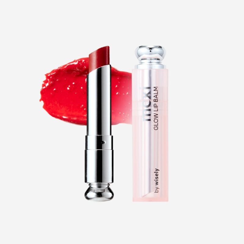 balsamo labial brillante rojo. wisely